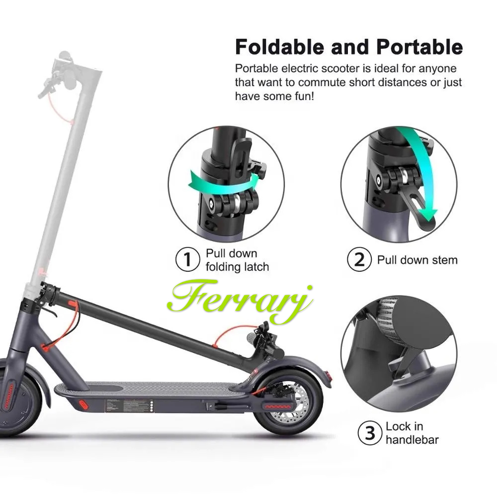 8.5inch 4.4AH BATTERY 10-15KMS Drive Range Foldable electric scooter China factory supplier folding e scooter