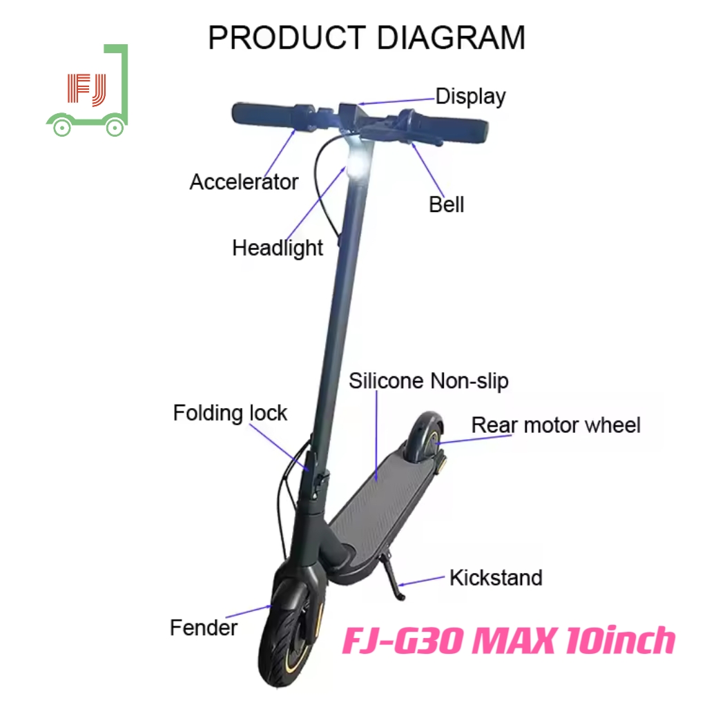 10inch 6.6ah off road original Segway Ninebot G30 Max Same Model Type Style Electric Scooters Clone Copy China OEM ODM Factory Supplier E Scooters